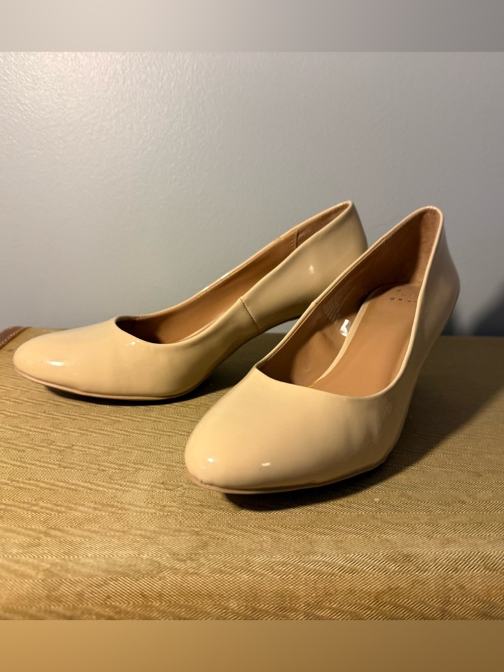 “a new day” Classic Nude Patent Round-Toe Pumps